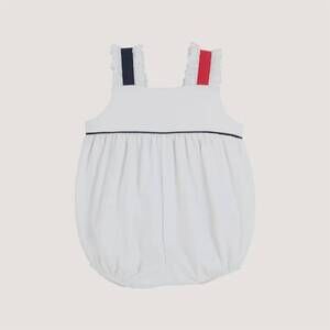 NEW BEAUFORT BONNET girl's babs bubble romper in white/navy/red